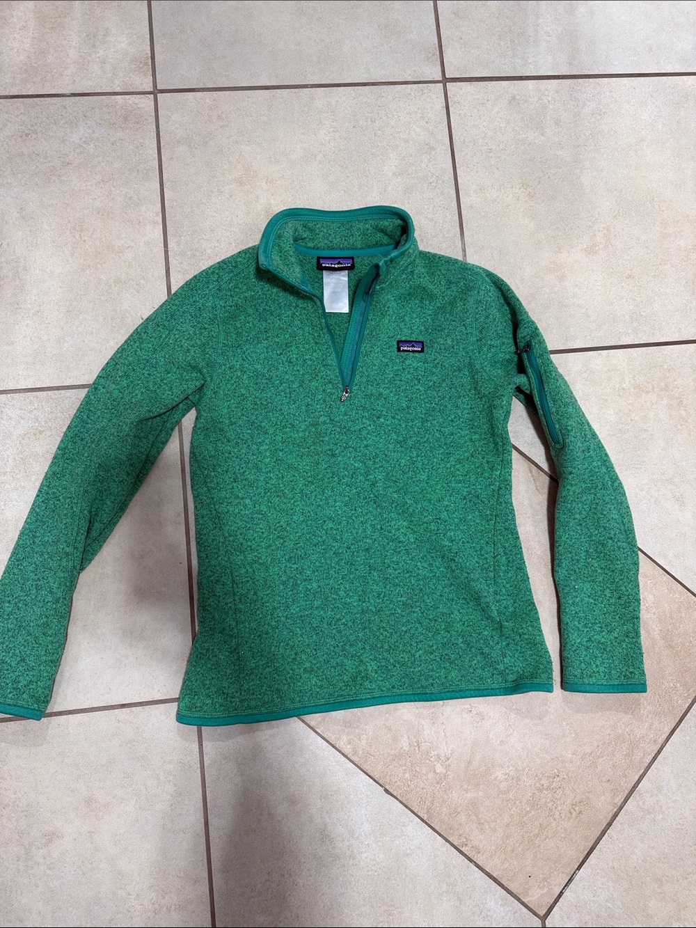 Patagonia Women's Teal Green Quarter-Zip Turtleneck Sweater